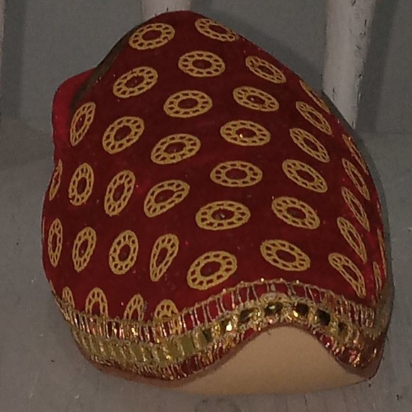 Red and Gold Napoli Velour shoe - Picture 6 of 9